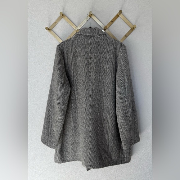 MADEWELL Herringbone Blazer Coat Heather Pewter Boyfriend Fit Size Large - Picture 6 of 7